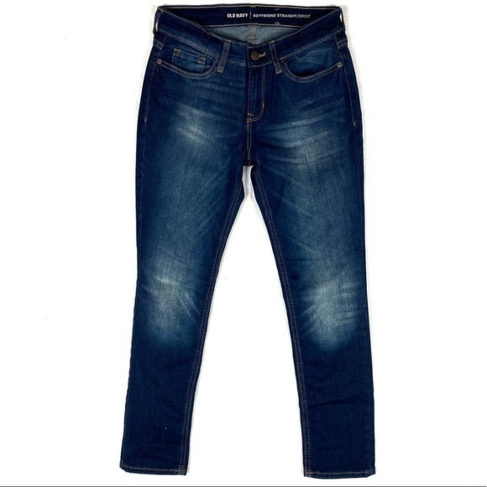Old Navy Dark Wash Straight Leg Boyfriend Jean